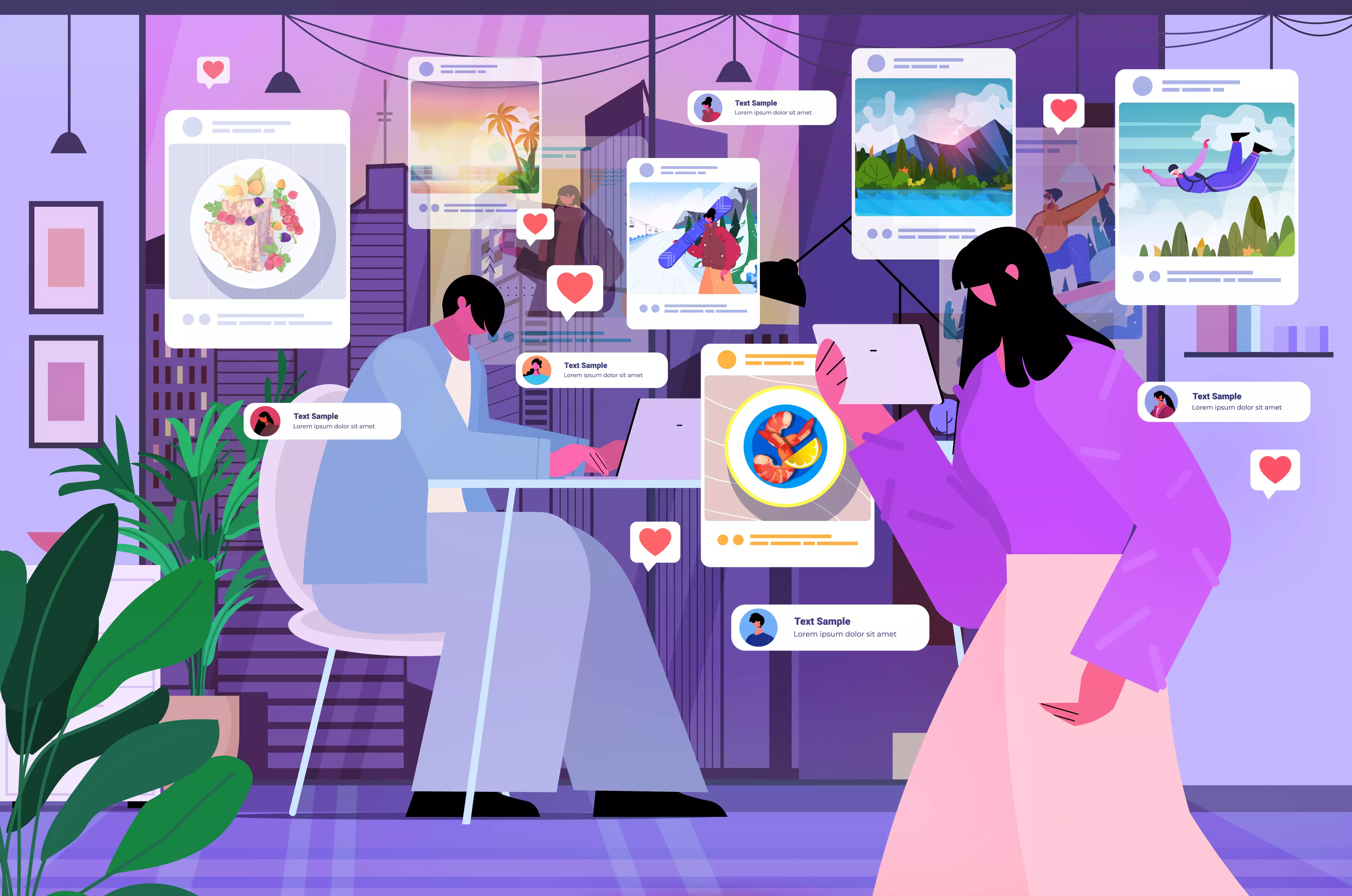 Deux ados sur les écrans et les réseaux sociaux